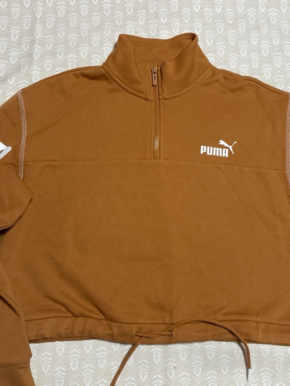 Puma Men’s Zip-Up Pullover in Burnt Orange
